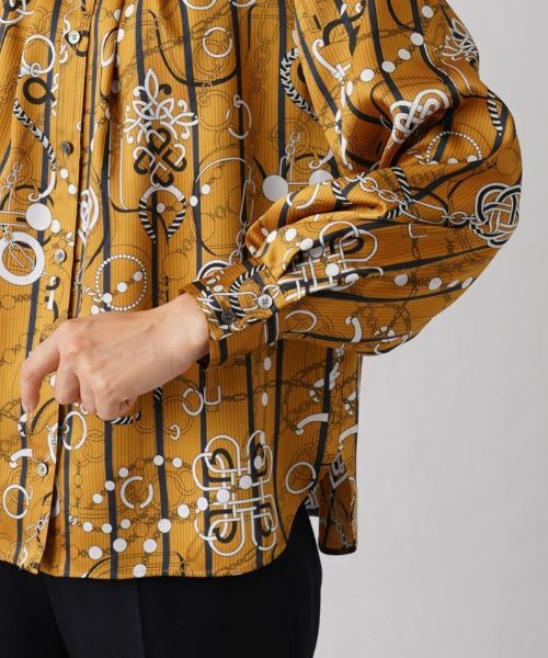 Leilian / レリアン シャツ・ブラウス | 総柄プリントバンドカラーブラウス【ROCHAS Premiere】【RATTI】 | 詳細9
