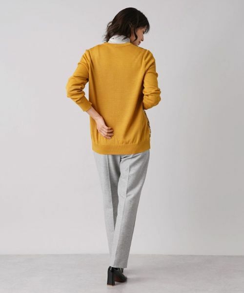 Leilian / レリアン カーディガン・ボレロ | プリント切替Vネックカーディガン【ROCHAS Premiere】【RATTI】 | 詳細14