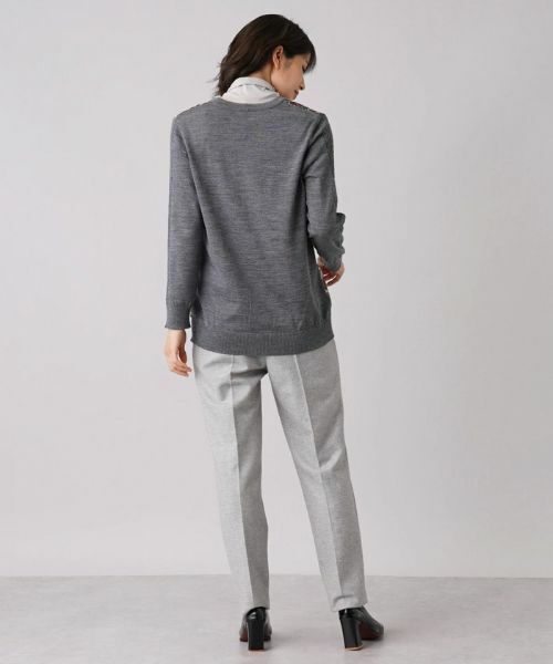 Leilian / レリアン カーディガン・ボレロ | プリント切替Vネックカーディガン【ROCHAS Premiere】【RATTI】 | 詳細4