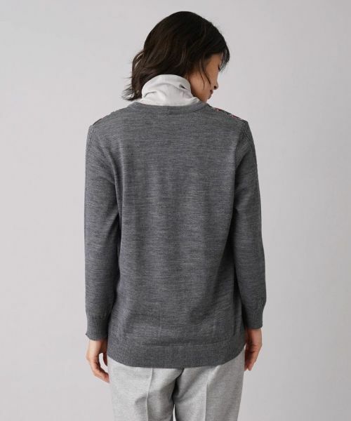 Leilian / レリアン カーディガン・ボレロ | プリント切替Vネックカーディガン【ROCHAS Premiere】【RATTI】 | 詳細7