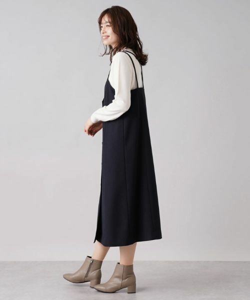 Leilian / レリアン ロング・マキシ丈ワンピース | ダブルストラップジャンパースカート【Leilian：EZUMI】 | 詳細2