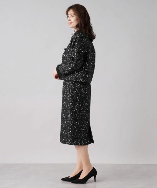 Leilian / レリアン テーラードジャケット | 織柄ノーカラージャケット | 詳細2