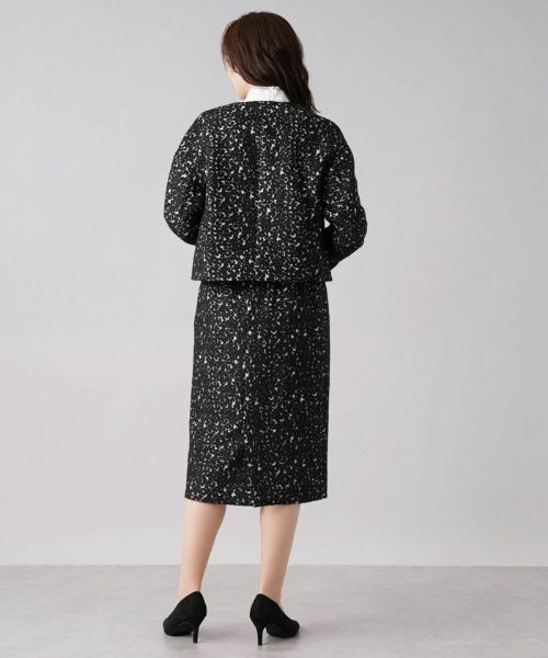 Leilian / レリアン テーラードジャケット | 織柄ノーカラージャケット | 詳細3