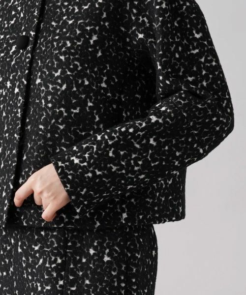 Leilian / レリアン テーラードジャケット | 織柄ノーカラージャケット | 詳細9