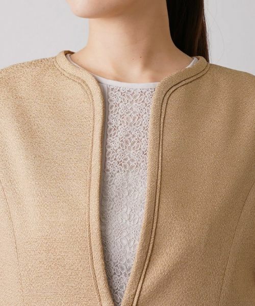 Leilian / レリアン テーラードジャケット | 【セレモニー】ツイードノーカラージャケット | 詳細7