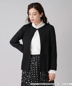 Leilian / レリアン シャツ・ブラウス | リブ×プリーツ切替カーディガン