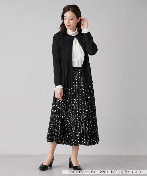 Leilian / レリアン シャツ・ブラウス | リブ×プリーツ切替カーディガン | 詳細1