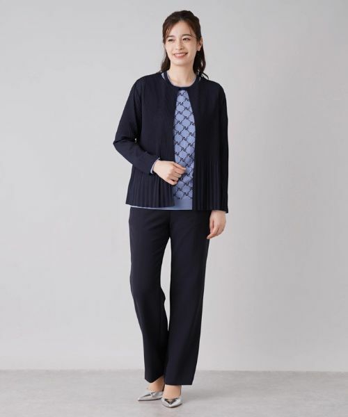 Leilian / レリアン シャツ・ブラウス | リブ×プリーツ切替カーディガン | 詳細11