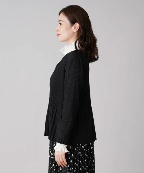 Leilian / レリアン シャツ・ブラウス | リブ×プリーツ切替カーディガン | 詳細5