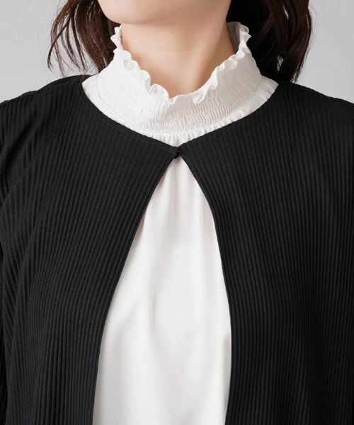 Leilian / レリアン シャツ・ブラウス | リブ×プリーツ切替カーディガン | 詳細7