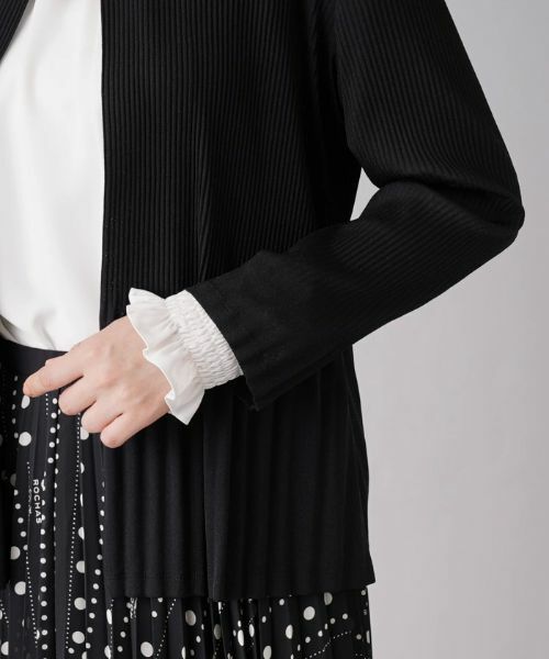 Leilian / レリアン シャツ・ブラウス | リブ×プリーツ切替カーディガン | 詳細9
