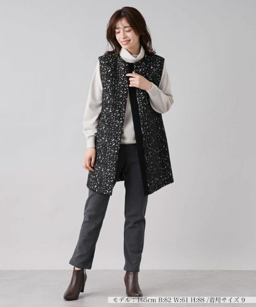 Leilian / レリアン テーラードジャケット | 織柄ロングベスト | 詳細1