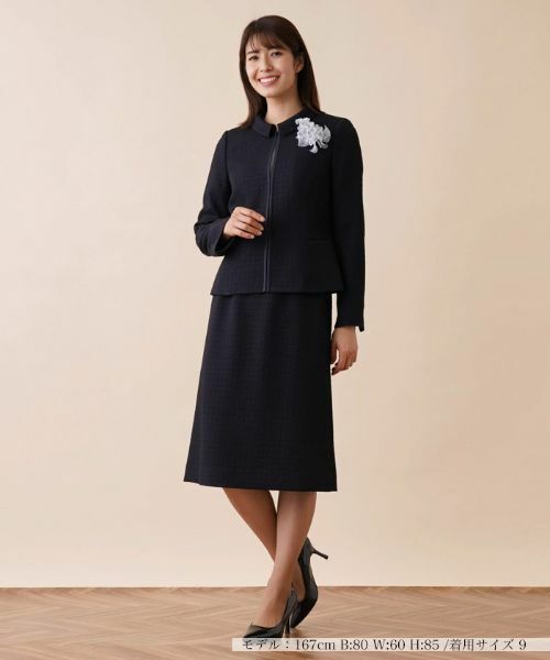 Leilian / レリアン セットアップ | 【セレモニー】ジャカードスーツ(ネイビー)