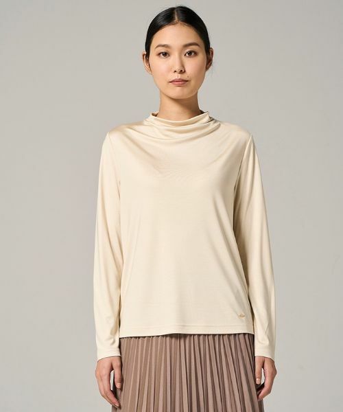 Leilian / レリアン カットソー | 【先行販売】ウォッシャブシルク長袖カットソー(ベージュ)