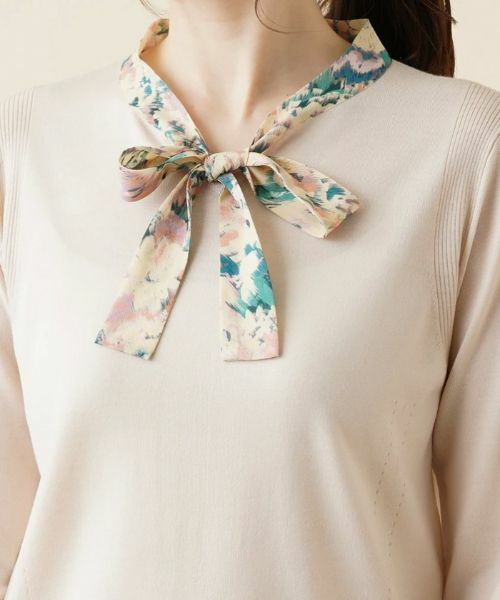 Leilian / レリアン ニット・セーター | ボタニカル柄ボウタイニット | 詳細11