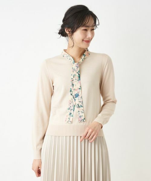 Leilian / レリアン ニット・セーター | ボタニカル柄ボウタイニット | 詳細2