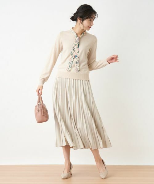 Leilian / レリアン ニット・セーター | ボタニカル柄ボウタイニット | 詳細3