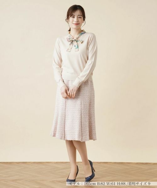 Leilian / レリアン ニット・セーター | ボタニカル柄ボウタイニット | 詳細5