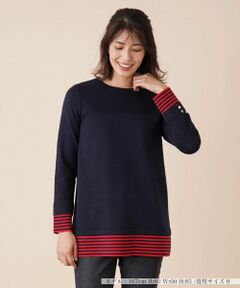 Leilian / レリアン ニット・セーター | ボーダー切替クルーネックニット