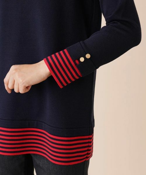 Leilian / レリアン ニット・セーター | ボーダー切替クルーネックニット | 詳細12