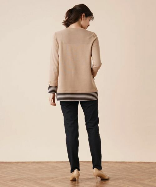 Leilian / レリアン ニット・セーター | ボーダー切替クルーネックニット | 詳細3