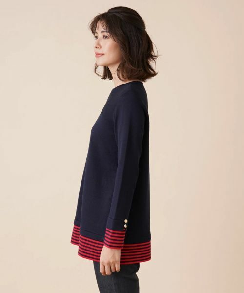 Leilian / レリアン ニット・セーター | ボーダー切替クルーネックニット | 詳細8