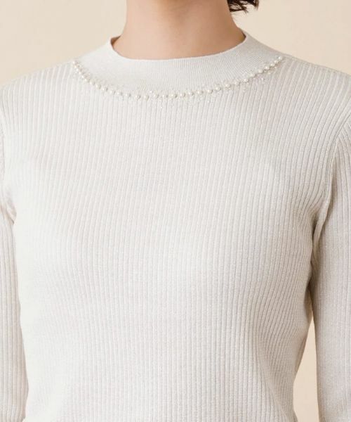 Leilian / レリアン ニット・セーター | ビジューネックラメニット | 詳細10