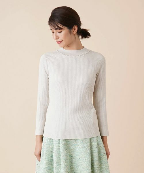 Leilian / レリアン ニット・セーター | ビジューネックラメニット | 詳細7