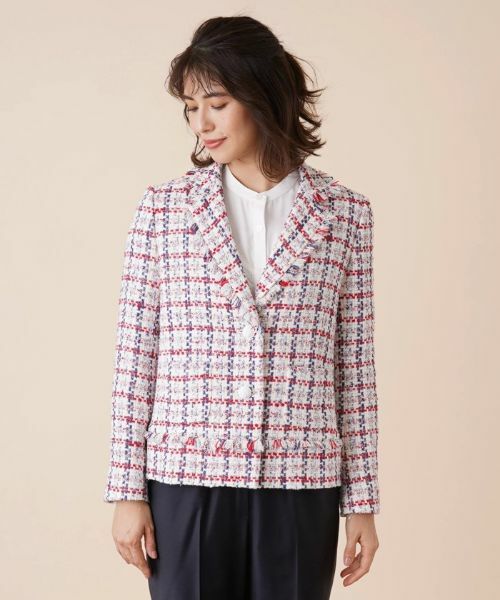 Leilian / レリアン テーラードジャケット | ツイードチェックジャケット | 詳細4