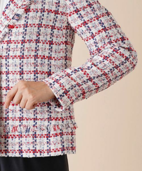 Leilian / レリアン テーラードジャケット | ツイードチェックジャケット | 詳細9