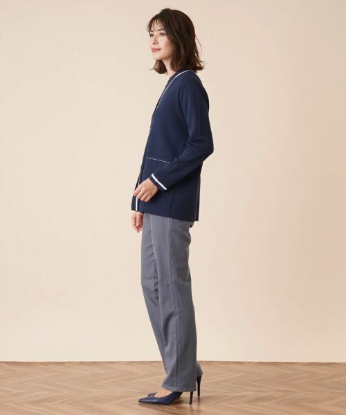 Leilian / レリアン カーディガン・ボレロ | 配色ラインVネックカーディガン | 詳細13