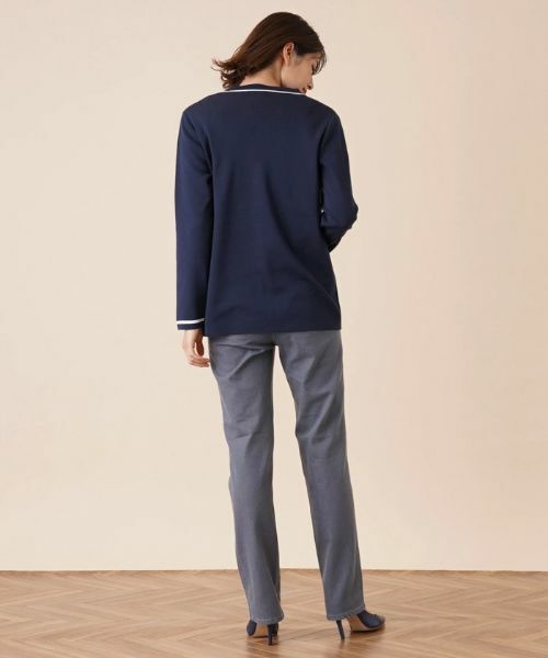 Leilian / レリアン カーディガン・ボレロ | 配色ラインVネックカーディガン | 詳細14