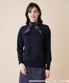 Leilian / レリアン ニット・セーター | ラメニット切替ハイネックプルオーバー