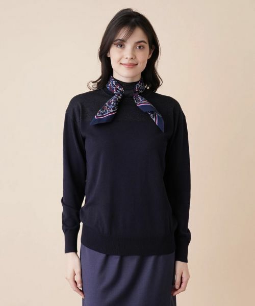 Leilian / レリアン ニット・セーター | ラメニット切替ハイネックプルオーバー | 詳細4