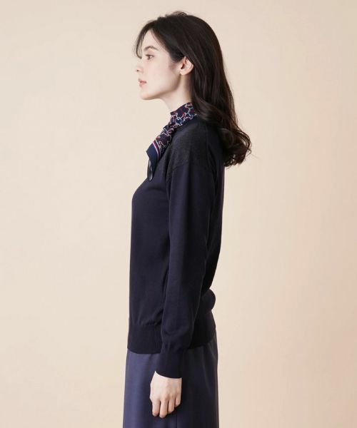 Leilian / レリアン ニット・セーター | ラメニット切替ハイネックプルオーバー | 詳細5