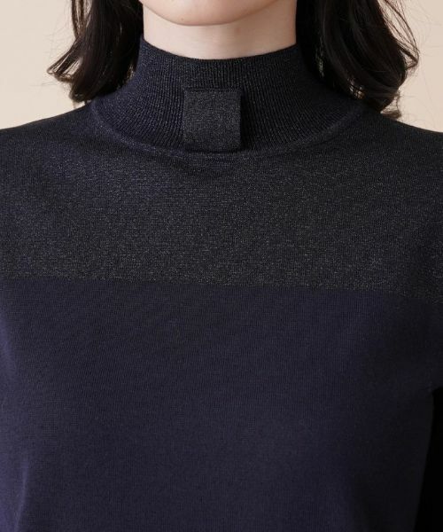 Leilian / レリアン ニット・セーター | ラメニット切替ハイネックプルオーバー | 詳細8