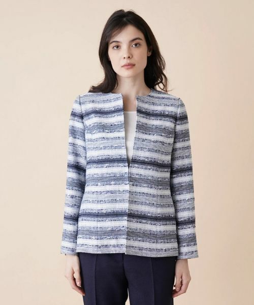 Leilian / レリアン テーラードジャケット | ボーダージャケット【セレモニー】【CLARENSON】 | 詳細4