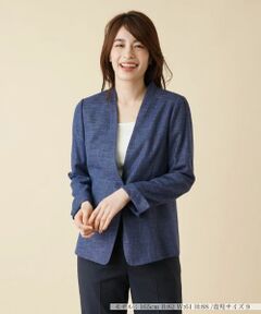 Leilian / レリアン テーラードジャケット | ノーカラージャケット【CERRUTI】