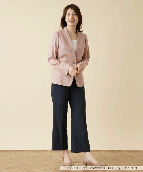 Leilian / レリアン テーラードジャケット | ノーカラージャケット【CERRUTI】 | 詳細1