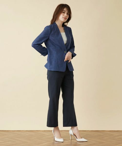 Leilian / レリアン テーラードジャケット | ノーカラージャケット【CERRUTI】 | 詳細13