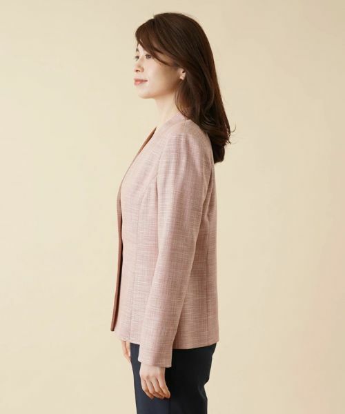 Leilian / レリアン テーラードジャケット | ノーカラージャケット【CERRUTI】 | 詳細5