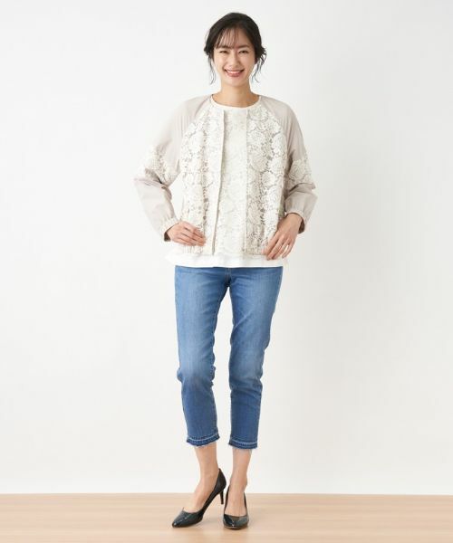 Leilian / レリアン その他アウター | レースノーカラージップジャケット | 詳細3