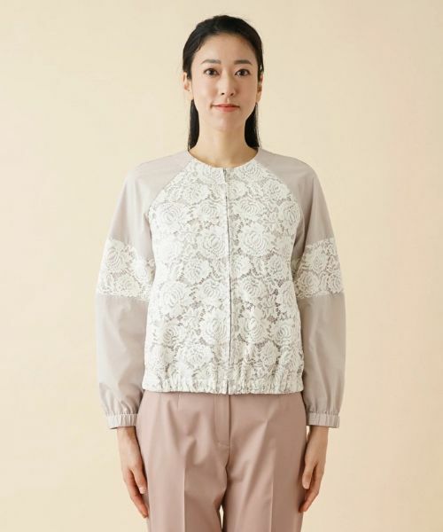 Leilian / レリアン その他アウター | レースノーカラージップジャケット | 詳細7