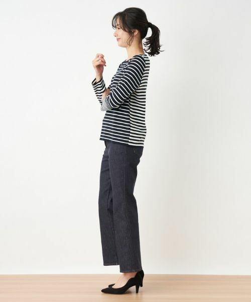 Leilian / レリアン ニット・セーター | ボーダー切替クルーネックニット | 詳細10