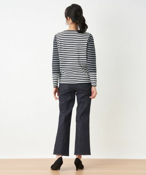 Leilian / レリアン ニット・セーター | ボーダー切替クルーネックニット | 詳細11