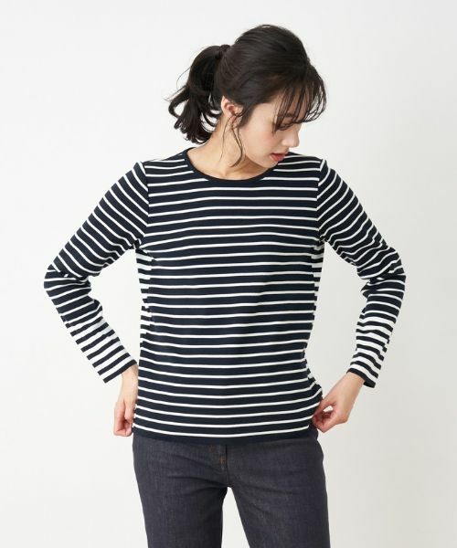 Leilian / レリアン ニット・セーター | ボーダー切替クルーネックニット | 詳細2