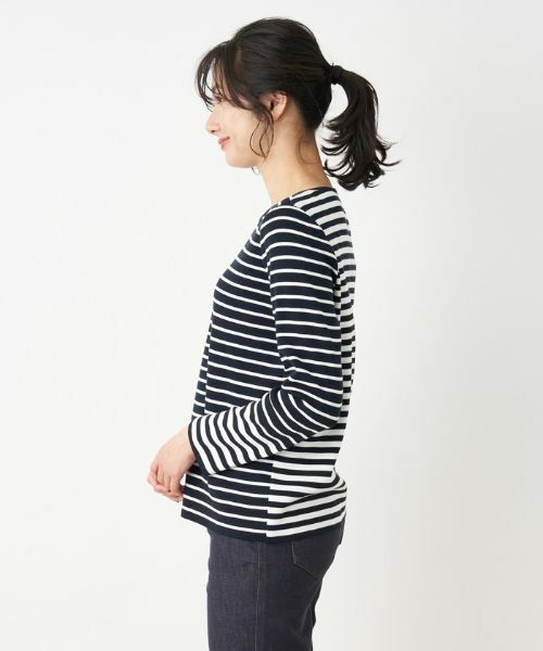 Leilian / レリアン ニット・セーター | ボーダー切替クルーネックニット | 詳細3