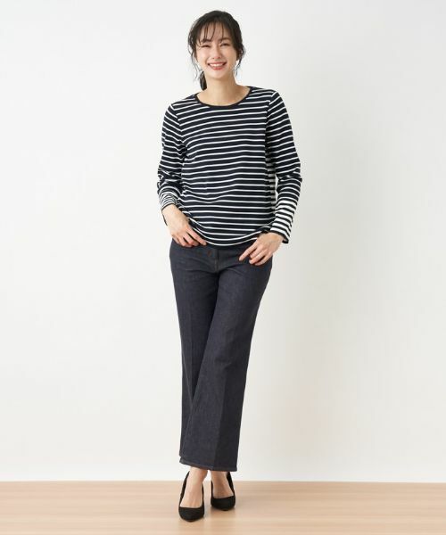 Leilian / レリアン ニット・セーター | ボーダー切替クルーネックニット | 詳細6