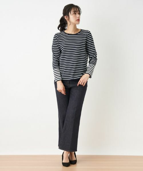 Leilian / レリアン ニット・セーター | ボーダー切替クルーネックニット | 詳細7