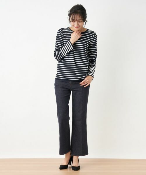 Leilian / レリアン ニット・セーター | ボーダー切替クルーネックニット | 詳細8